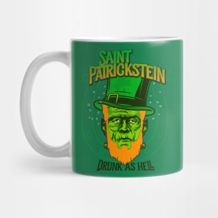 Saint Patrickstein drunk as hell green Mug